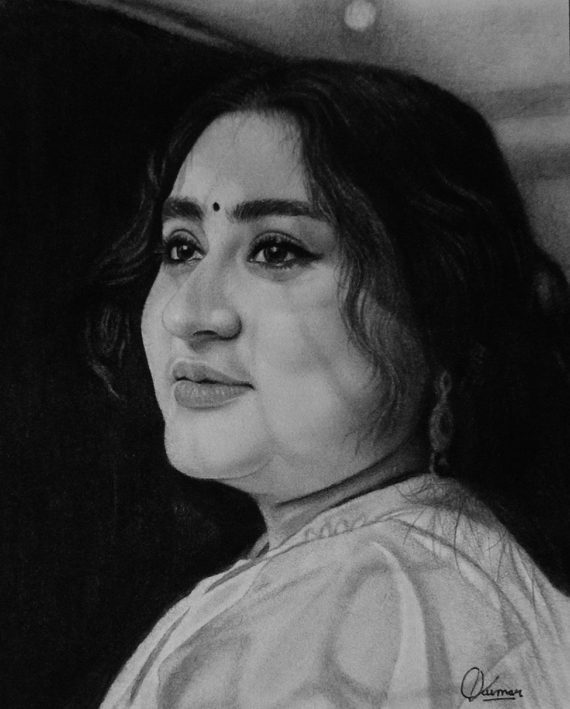 Hyper-realistic pencil portrait by Sumit Kumar sketch artist Patna Bihar
